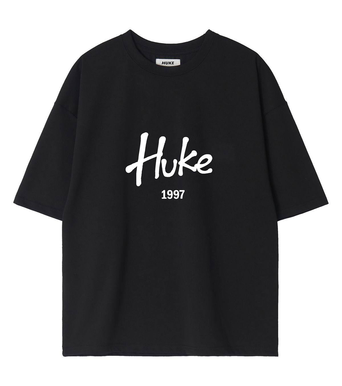 후크(HUKE) 시그니쳐 미들로고 반팔티셔츠 (블랙)