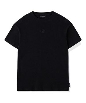 머슬핏 헤비 골지 반팔 티셔츠 (블랙)