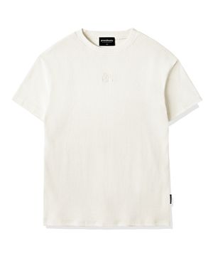 머슬핏 헤비 골지 반팔 티셔츠 (아이보리)