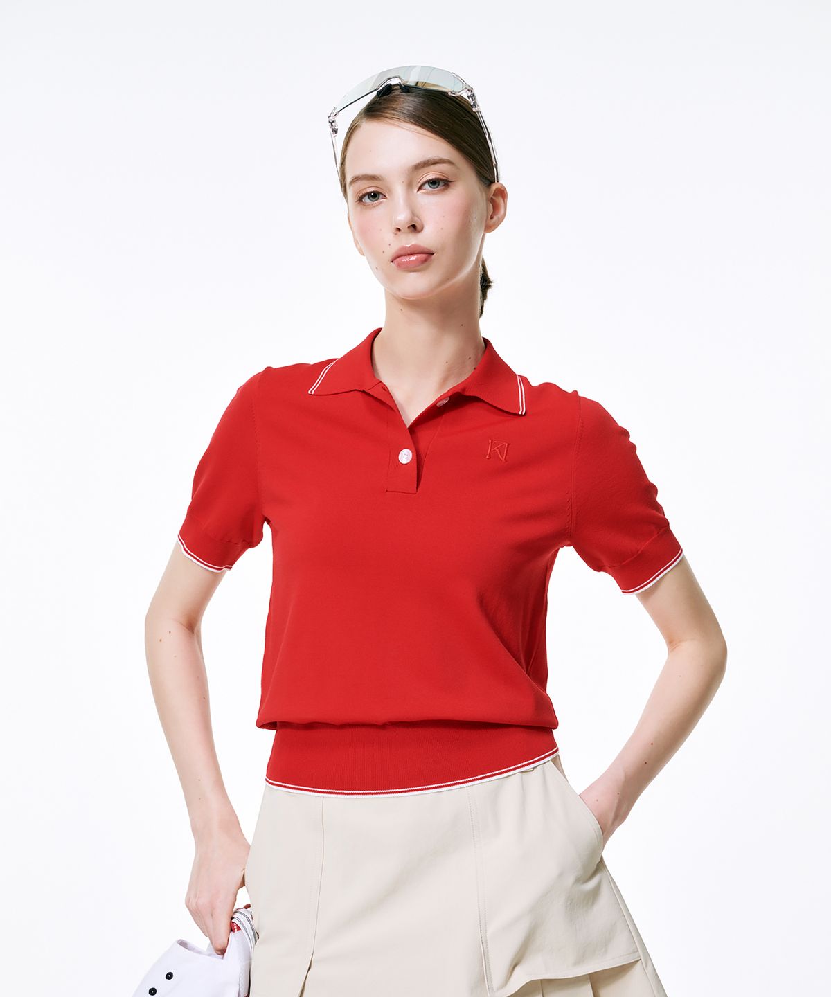 크림골프(KLIMGOLF) 플레인 컬러팁 카라풀오버
