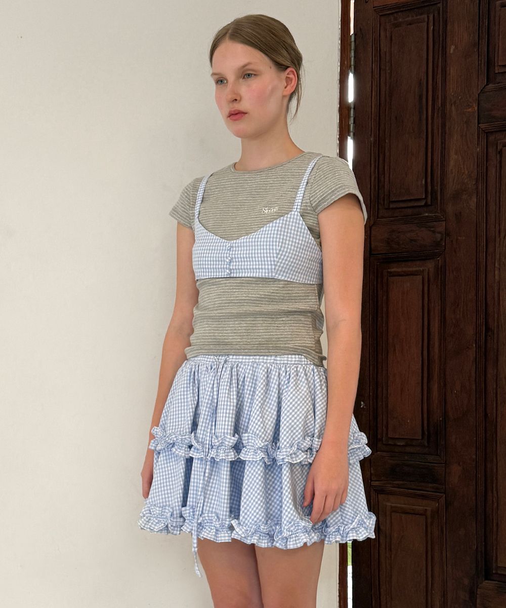 【Sinoon】 Double Frill Skirt 2色 MUSINSA公式 | SINOON Double Frill Skirt (Blue)