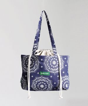 보트 스트링 쇼퍼백 66 페이즐리 - navy M