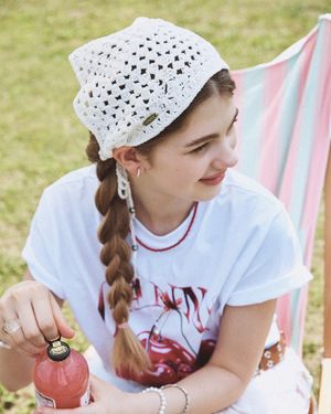 니트 헤어 스카프 아이보리 FLOTFA2S21