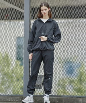 [SET] 캠프 바람막이 아노락 자켓 + 러닝 조거팬츠 W 블랙
