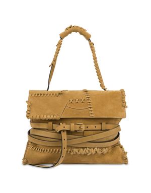 타이 미 카우 스웨이드 미디엄 핸드백 SAND