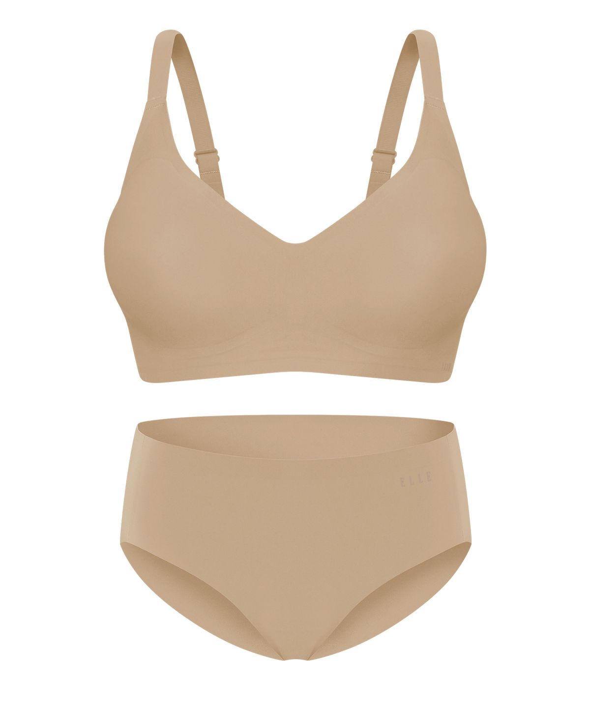 엘르이너웨어(ELLE INNERWEAR) [글래머핏] 쉐딩 브라 팬티 세트 - 스킨