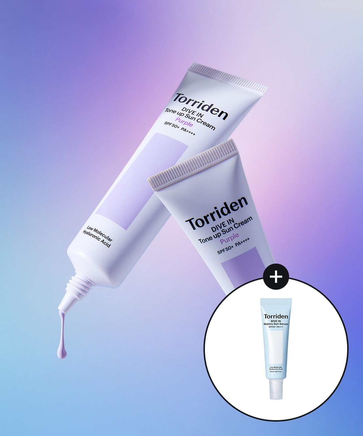 토리든(TORRIDEN) [SET] 다이브인 퍼플 톤업 선크림 60ml x 2개 (+선세럼 20ml)