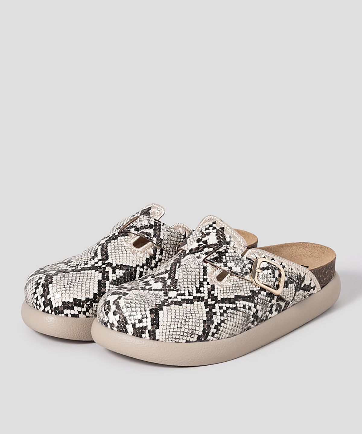 숄(SCHOLL) (WOMEN) 코르크 크로그 청키솔 샌들  브라운 (HH54K2C74D)