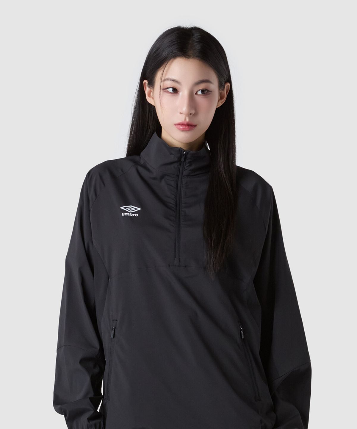 엄브로(UMBRO) [115size] 아이스트레치 스탠넥 아노락 블랙(UQ211SWT51)