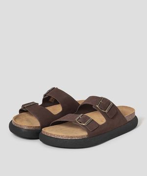 (MEN) 코르크 투스트랩 청키솔 샌들  브라운 (HH54K1C13D)