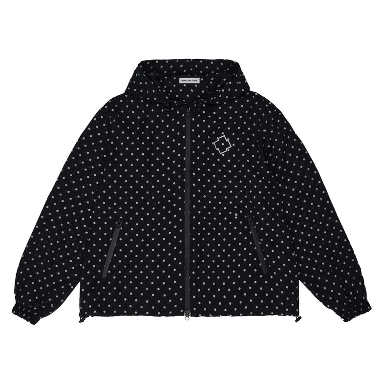 POLKA-DOT SHELL JACKET BLACK