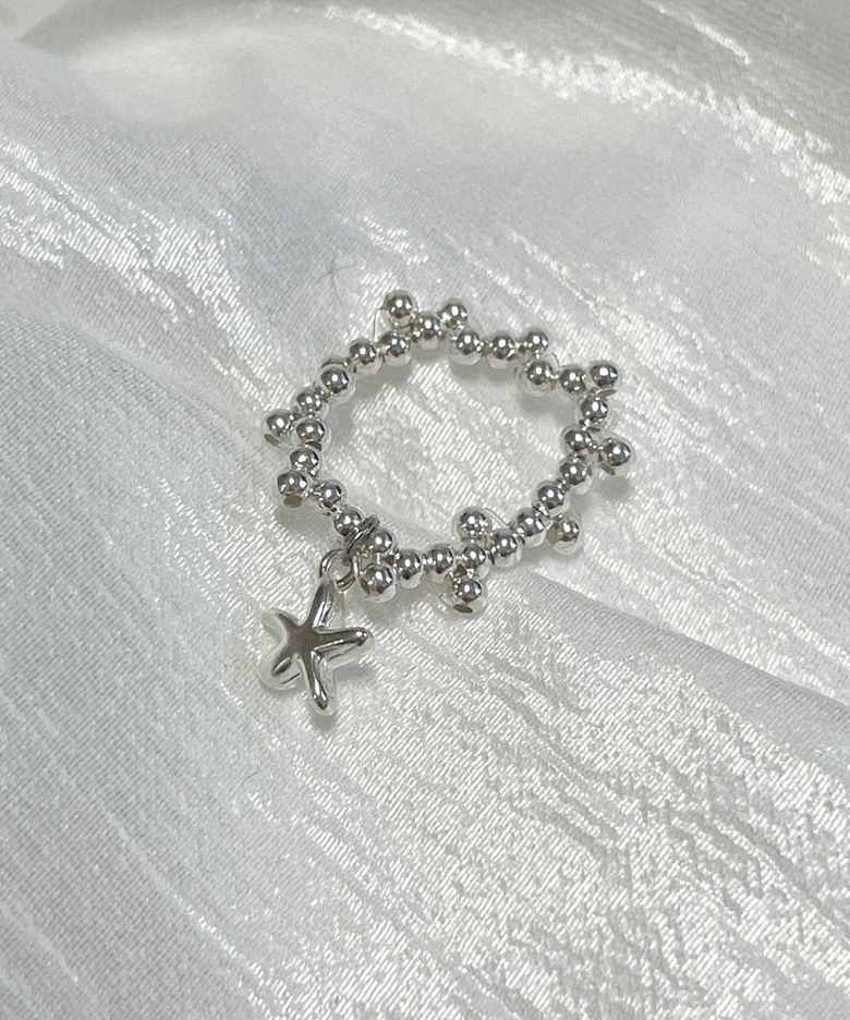 [silver 925] Star shining beads rings