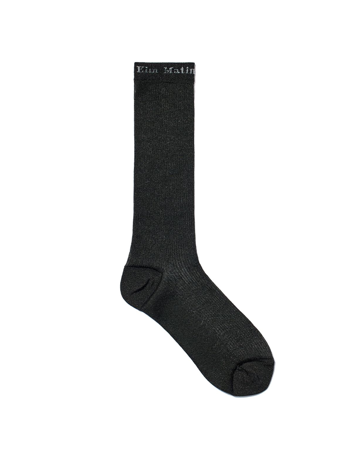 마뗑킴(MATIN KIM) SHEER GLITTER CREW SOCKS IN BLACK