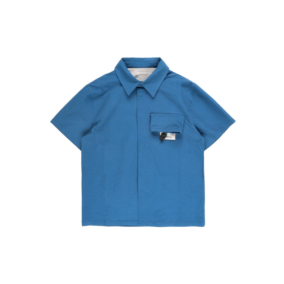 더왈드(THEWARLD) PACKABLE SEERSUCKER HALF SHIRTS BLUE