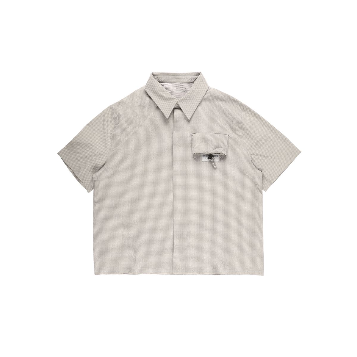 더왈드(THEWARLD) PACKABLE SEERSUCKER HALF SHIRTS IVORY