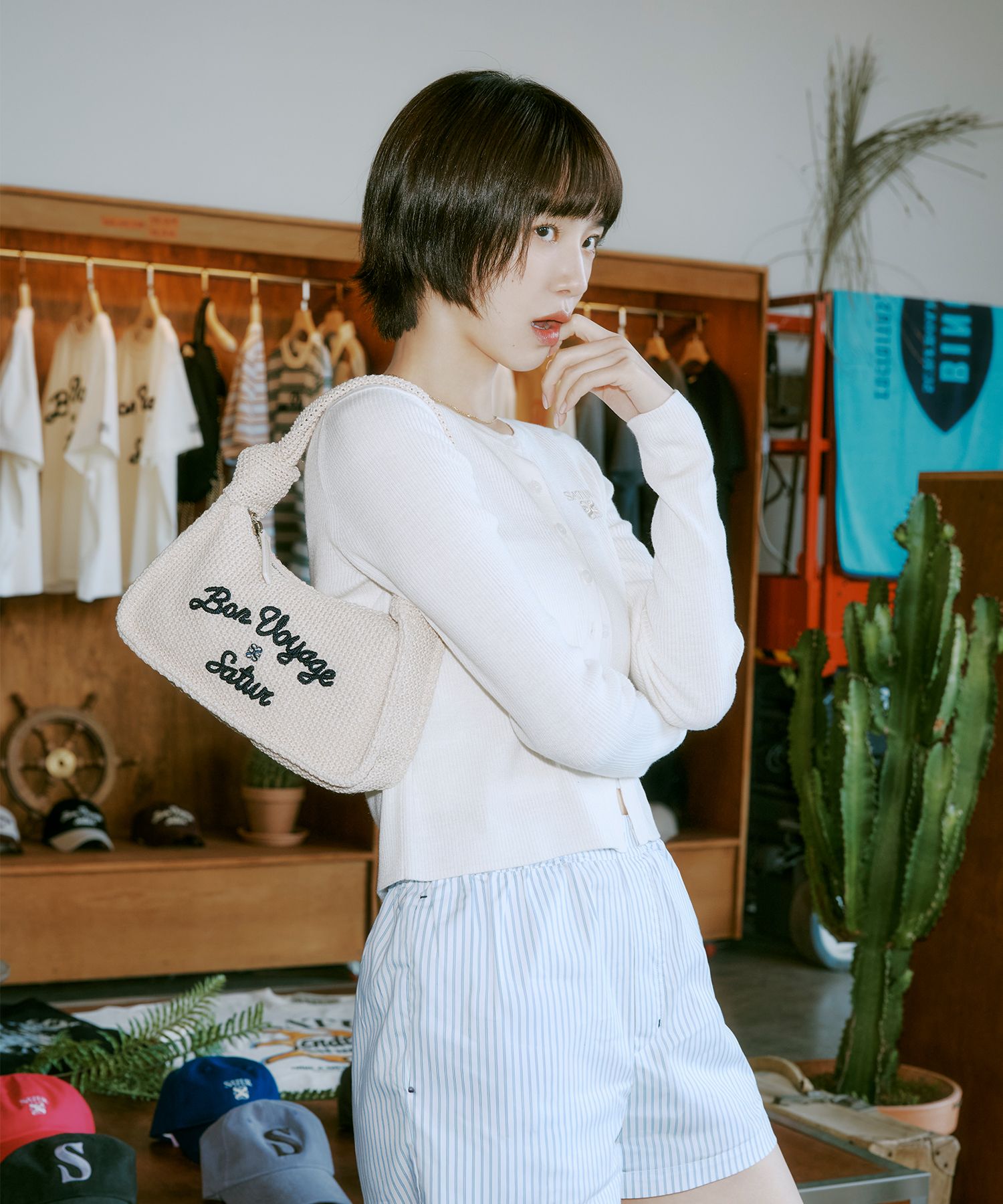★SATUR★Bon Voyage Raffia Shoulder Bag MUSINSA | SATUR Bon Voyage Raffia Shoulder Bag Black