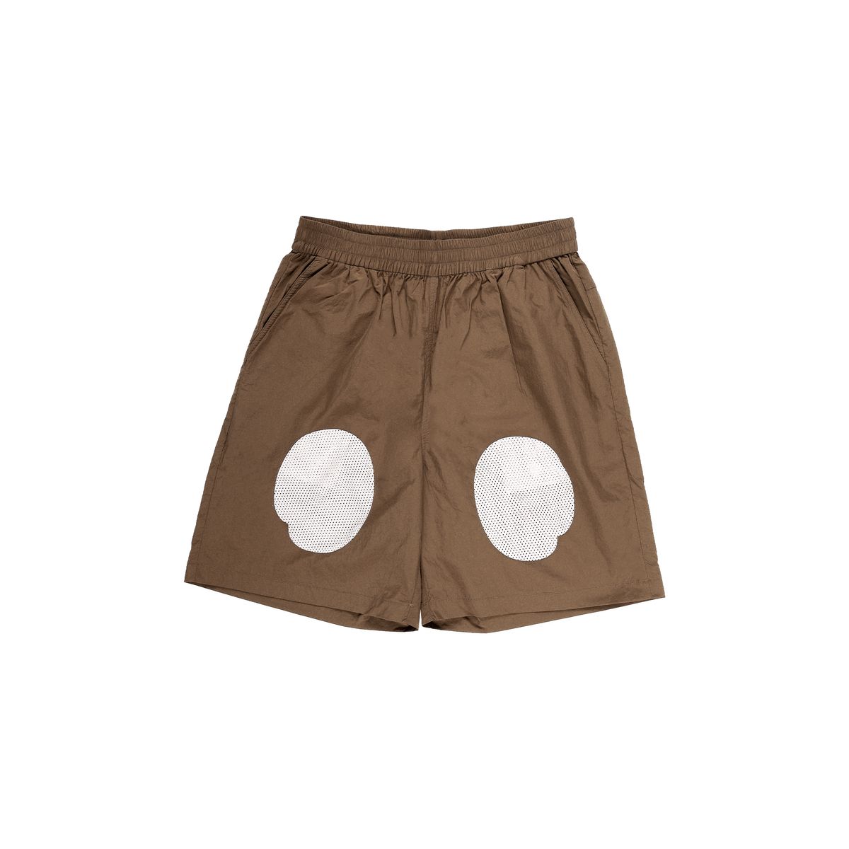 더왈드(THEWARLD) PACKBLE AT SYMBOL PANNEL SHORT PANTS BROWN