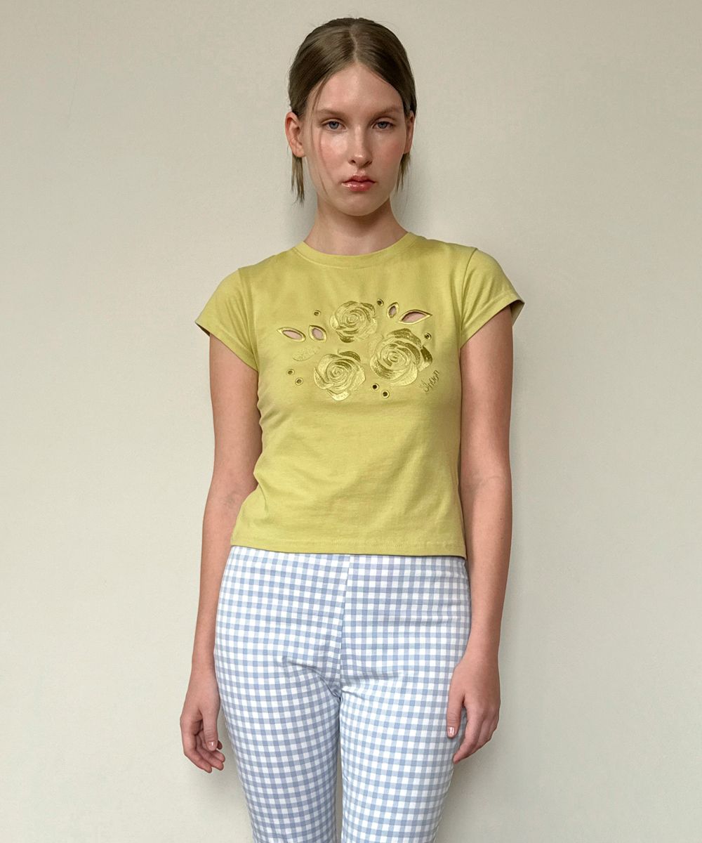 【sinoon】Rose Punching T-Shirt (4 COLORS) MUSINSA | SINOON Rose Punching T-Shirt (Green)