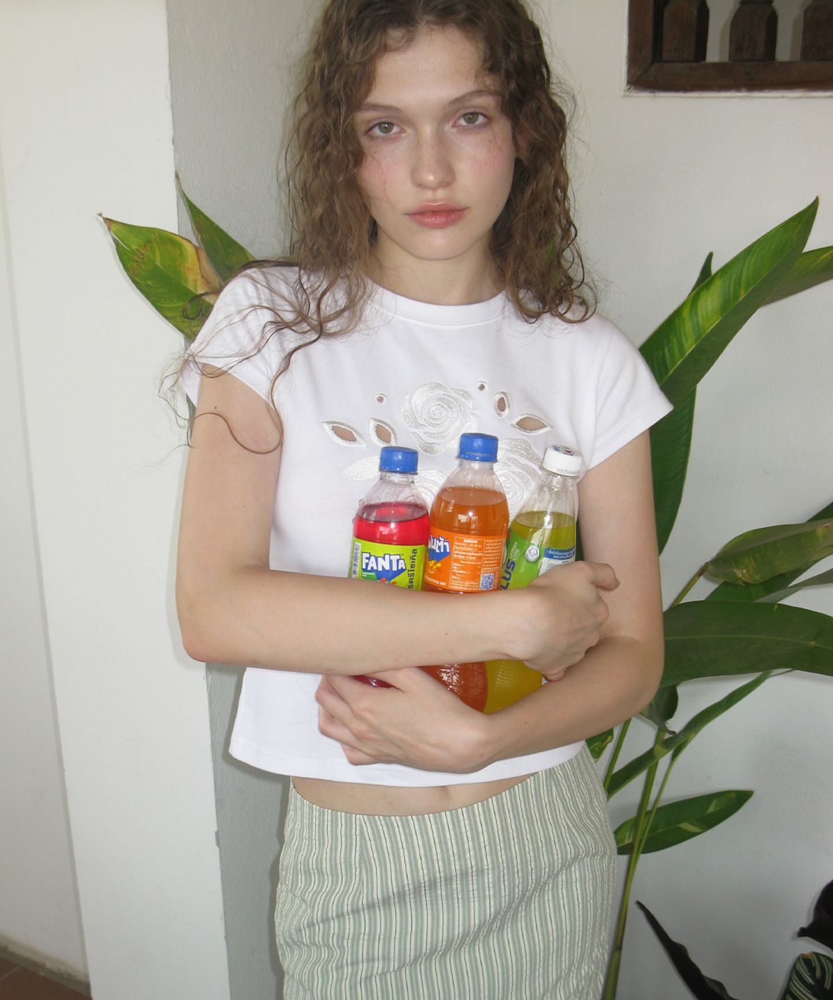 시눈(SINOON) Rose Punching T-Shirt (White)