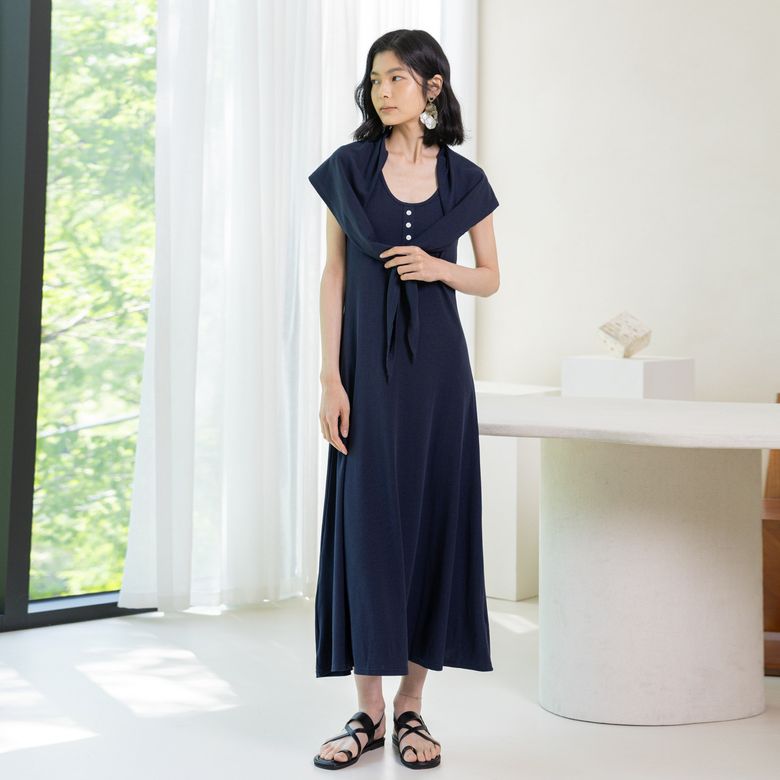 LS_Sleeveless button dress_2color