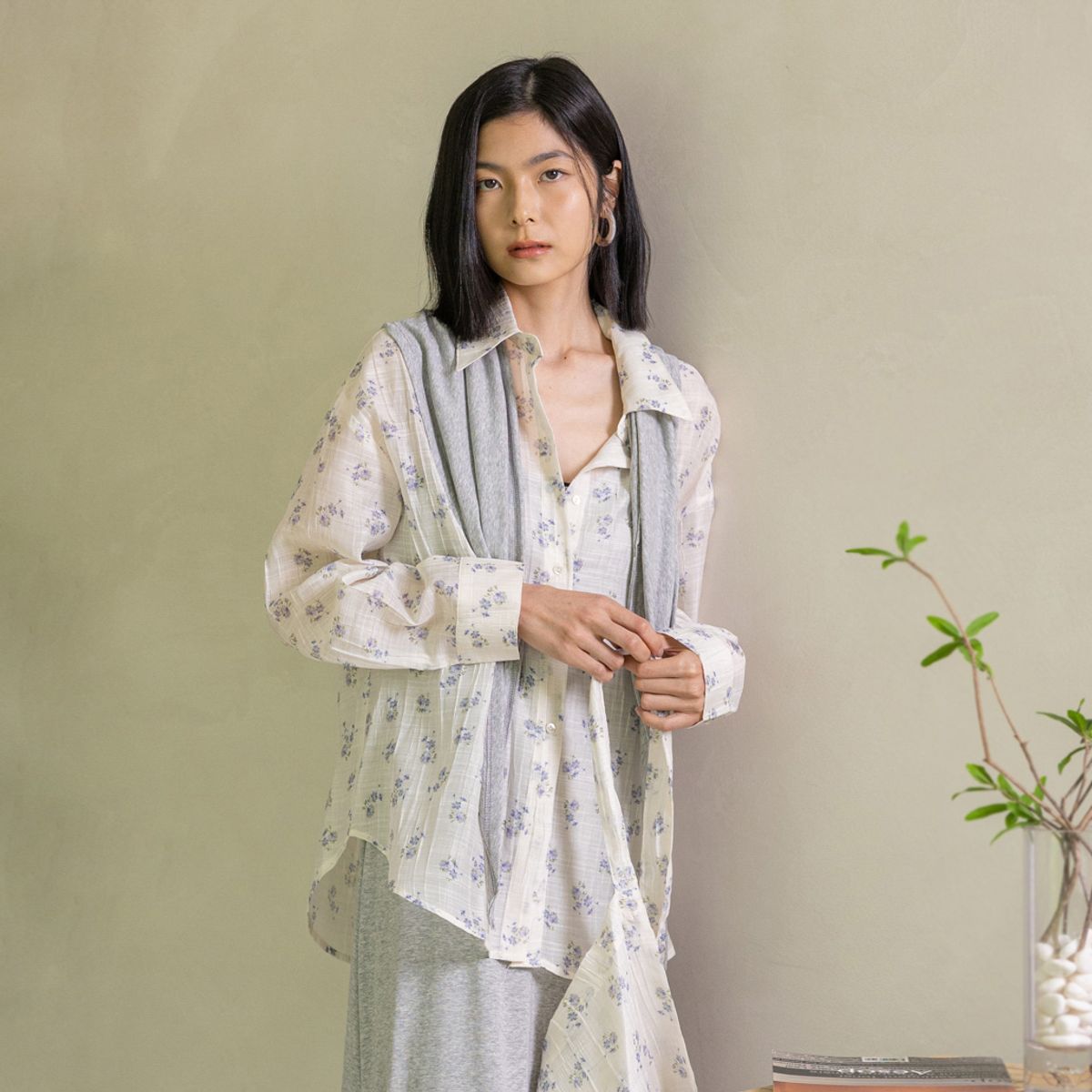랭썬(LANGSON) LS_Violet light shirt_IVORY