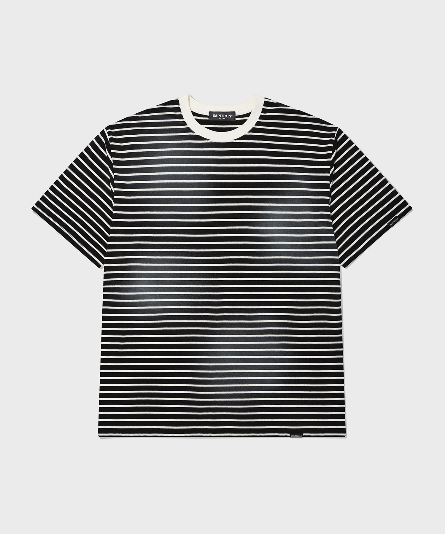 日本未入荷SAINTPAINのSP Washing Stripe Short Sleeve T-shirt MUSINSA | SAINTPAIN SP Washing Stripe Short Sleeve T-shirt Black