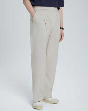 쿨 원 턱 와이드 슬랙스 [라이트베이지]