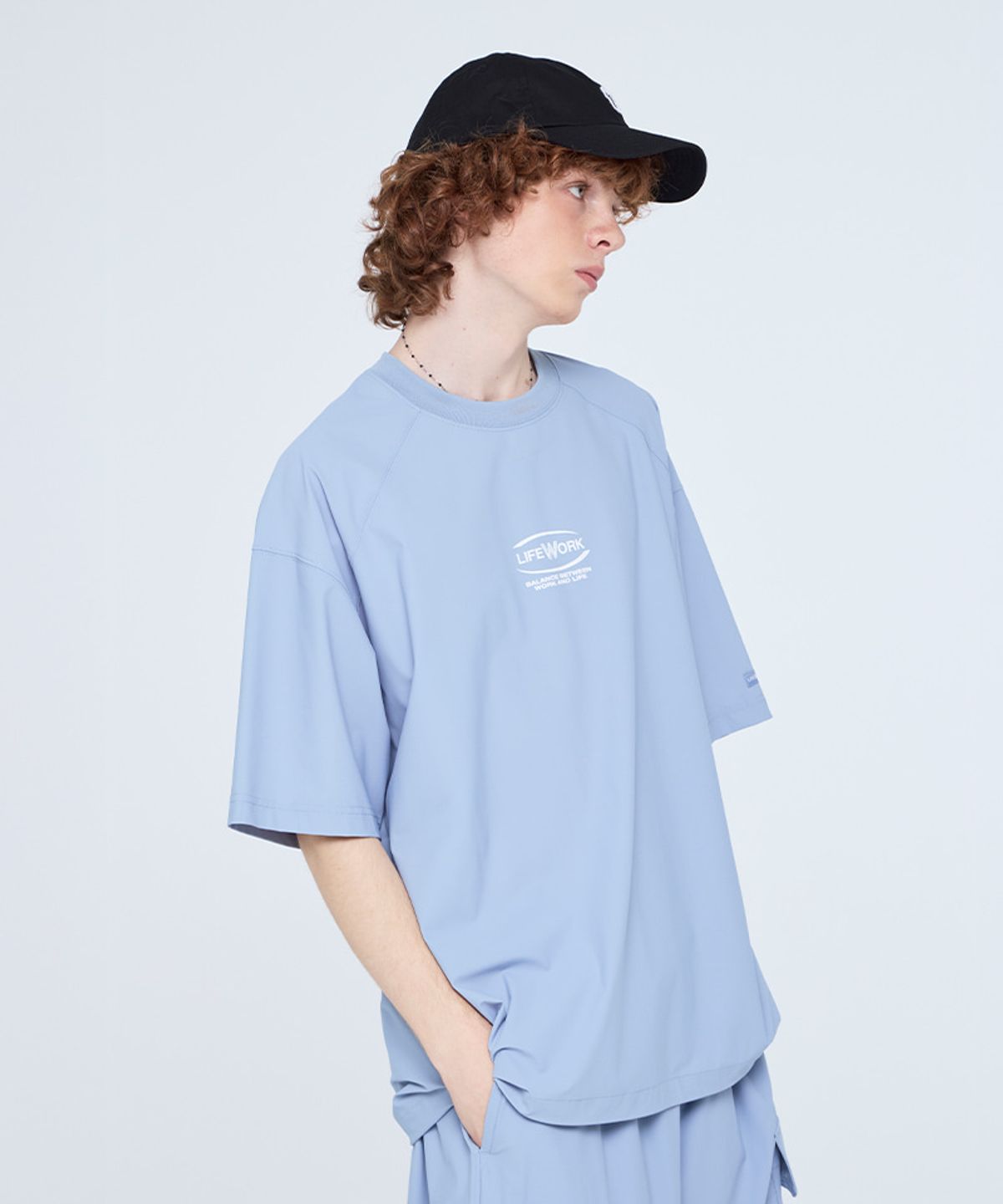 라이프워크(LIFEWORK) 타원 로고 벤츄리 반팔 티셔츠