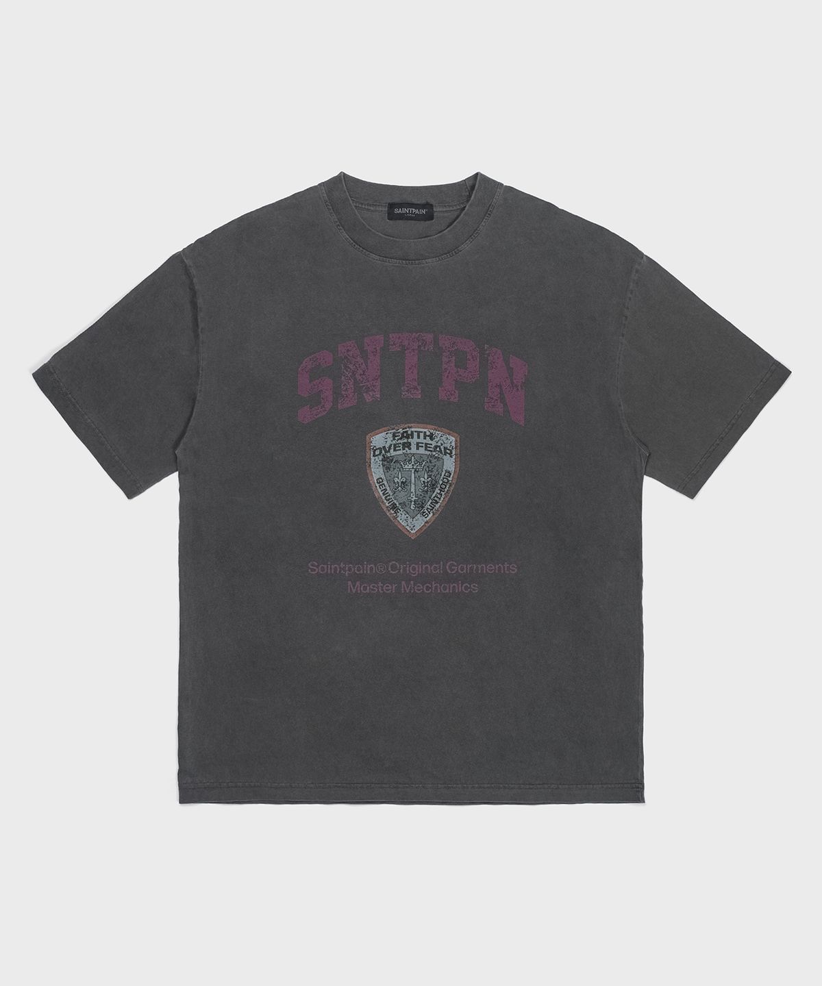 세인트페인(SAINTPAIN) SP 캅 피그먼트 반팔티 차콜