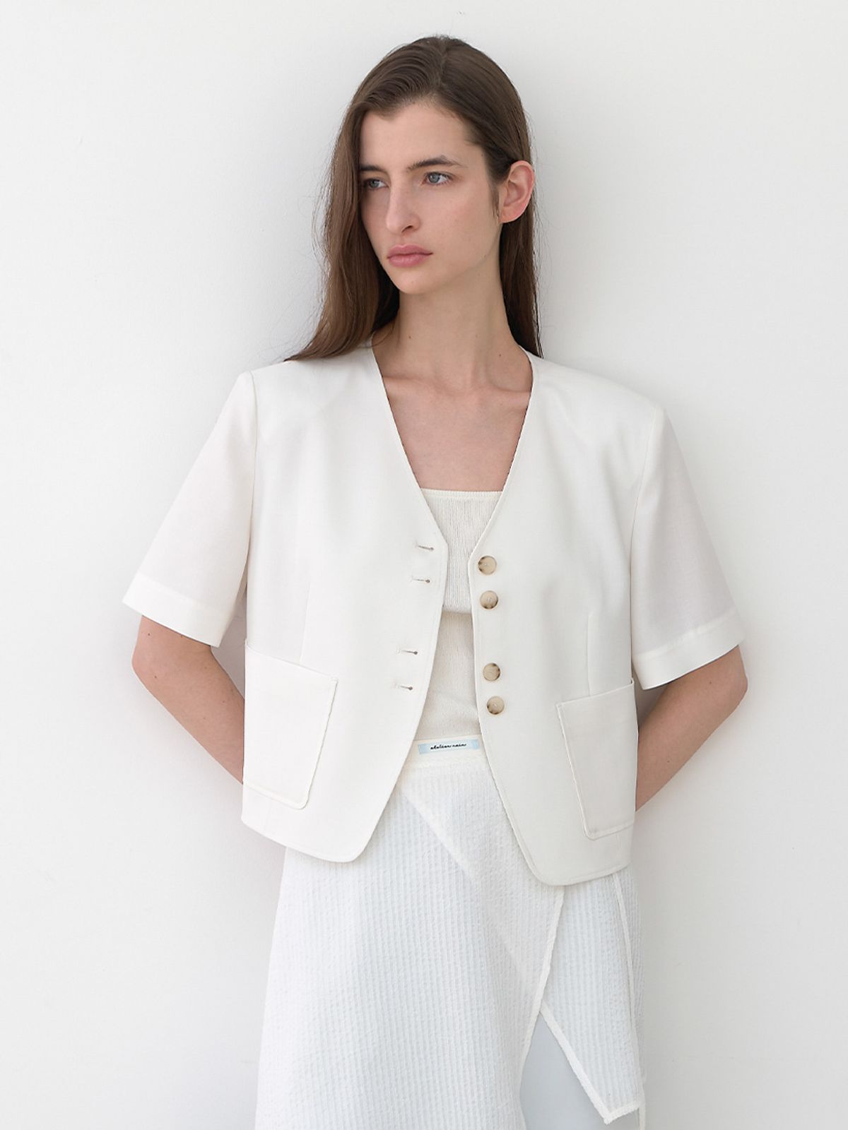 아틀리에 나인(ATELIER NAIN) V-NECK DOUBLE BUTTON JACKET(JK-3022)