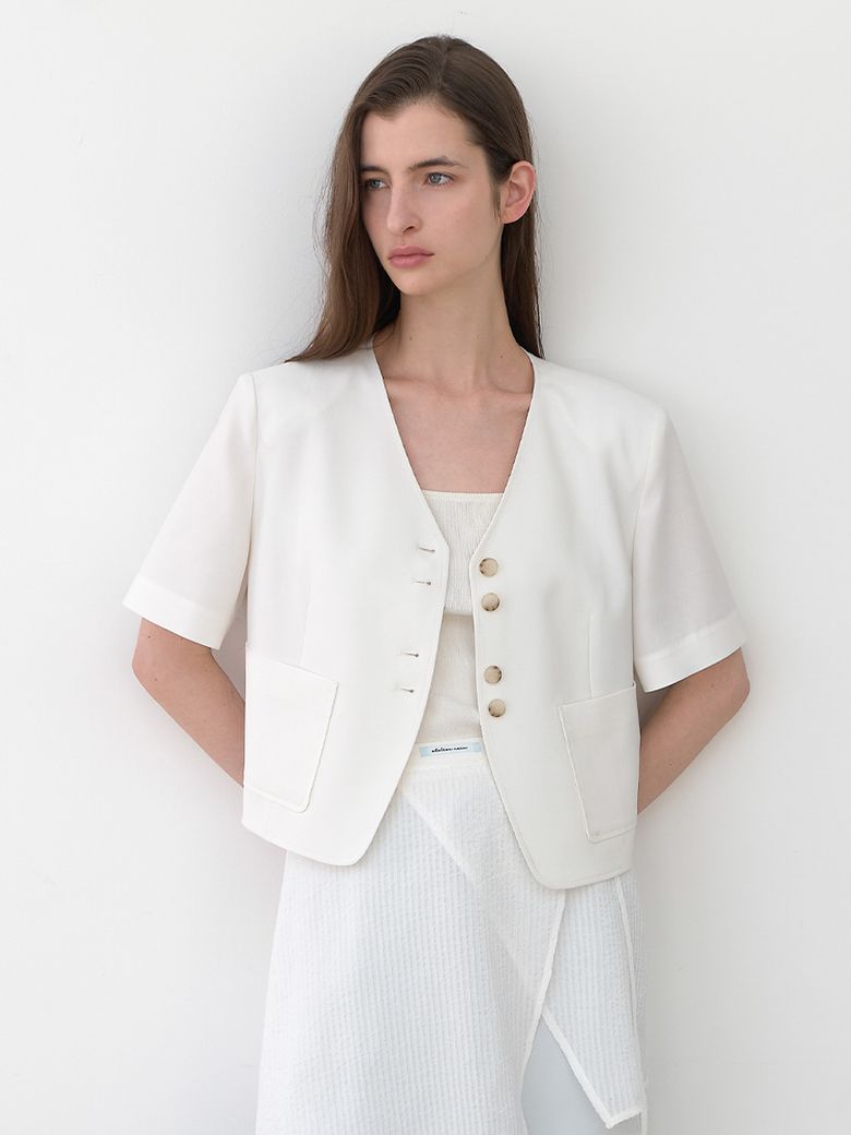 V-NECK DOUBLE BUTTON JACKET(JK-3022)