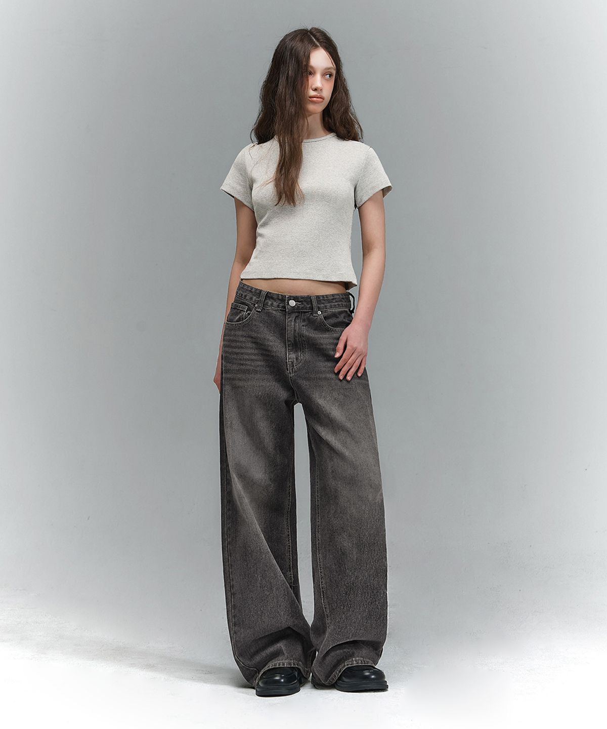랜덤오프(RANDOMOFF) BTB : WAVE WASHING JEANS [GRAY CORE]