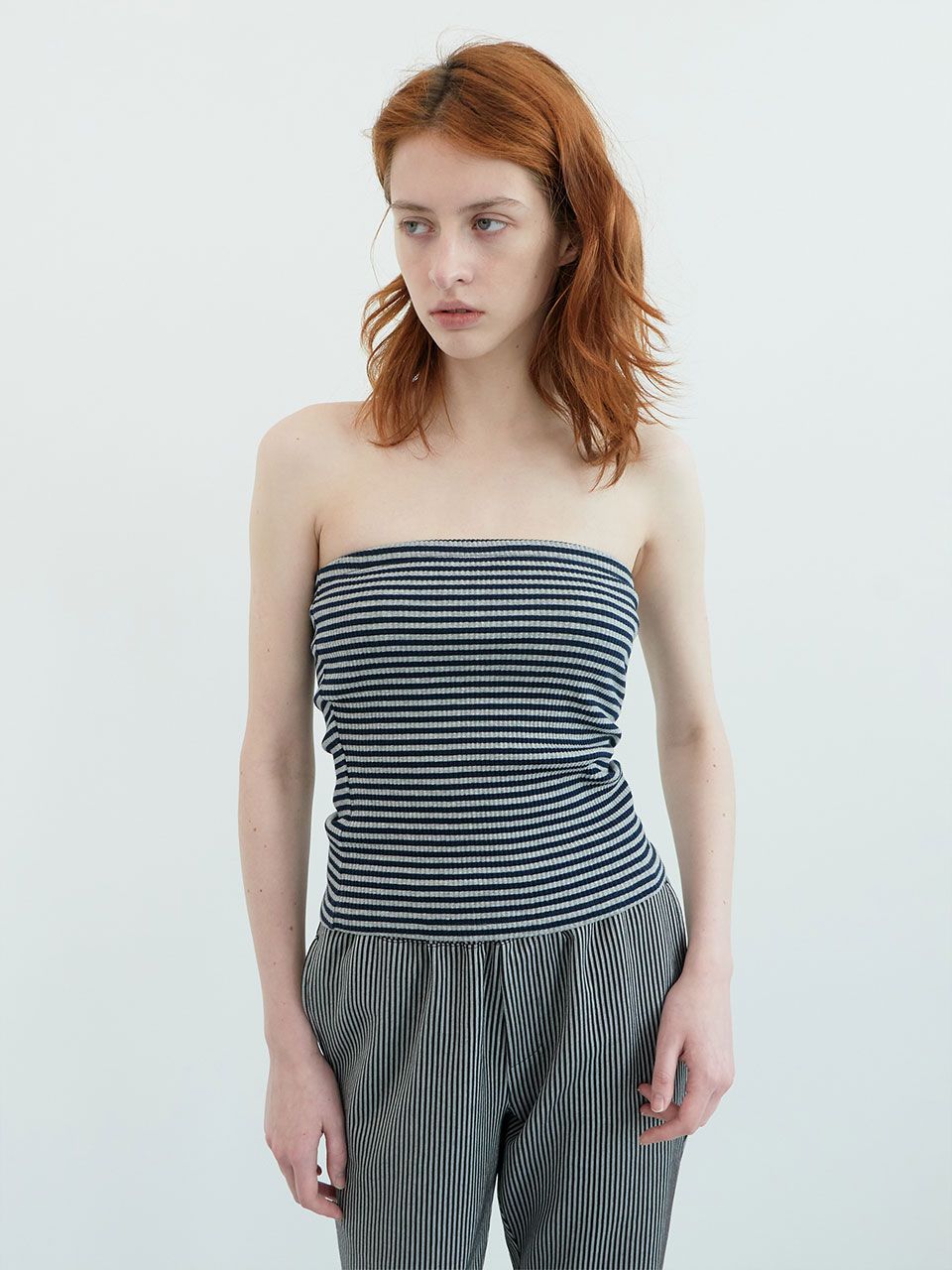★ ENZO BLUES★ Stripe Tube Top Purple Stripe 253STBTOP009 MUSINSA | ENZO BLUES Striped Tube Top (Navy Stripe)