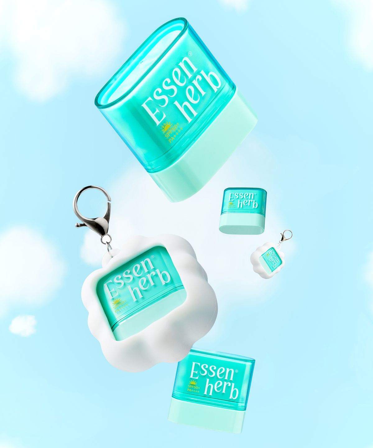 에센허브(ESSENHERB) 멀티디펜스 클라우드 핏 에어리 선스틱 키링 기획세트