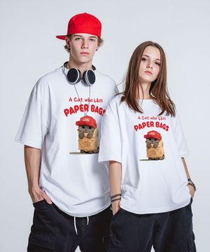 OHPxHARMONIA4 종이가방 세미오버 반팔티