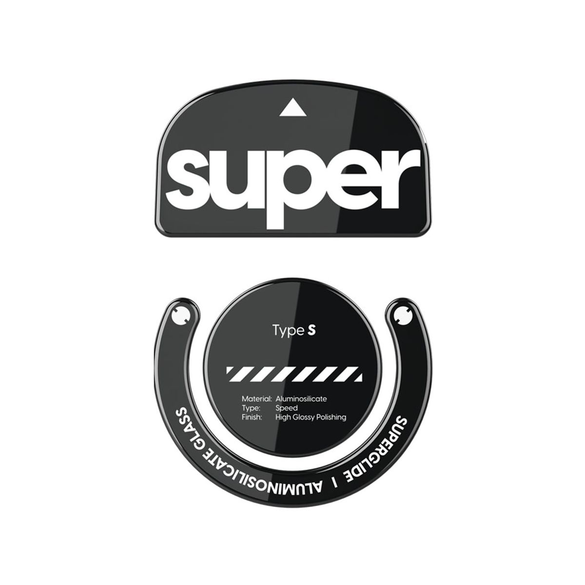 펄사(PULSAR) 로지텍 GPRO X 슈퍼라이트 전용 슈퍼글라이드 글라스 마우스피트 블랙색상 Type-S 유광 (LGSSGB)