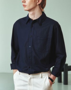 클래식 프라임 린넨 셔츠 [네이비]