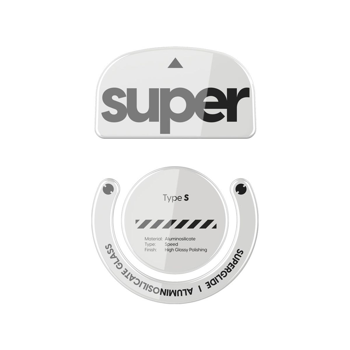 펄사(PULSAR) 로지텍 GPRO X 슈퍼라이트 전용 슈퍼글라이드 글라스 마우스피트 화이트색상 Type-S 유광 (LGSSGW)