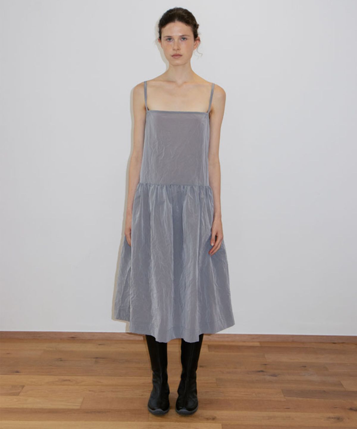 수수무(SUSUMU) RECYCLED GARCON DRESS -  grey