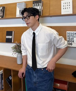 샤드 울 넥타이 [블랙]