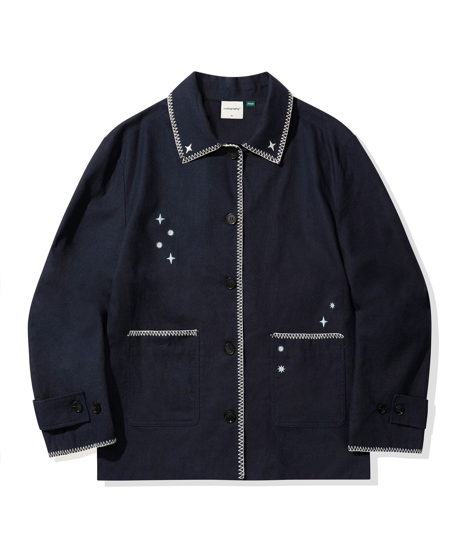 [CODEGRAPHY]25SS★韓国人気★(Women) Linen Cotton Half Jacket MUSINSA | Codegraphy (Women) Linen Cotton Half Jacket_Navy