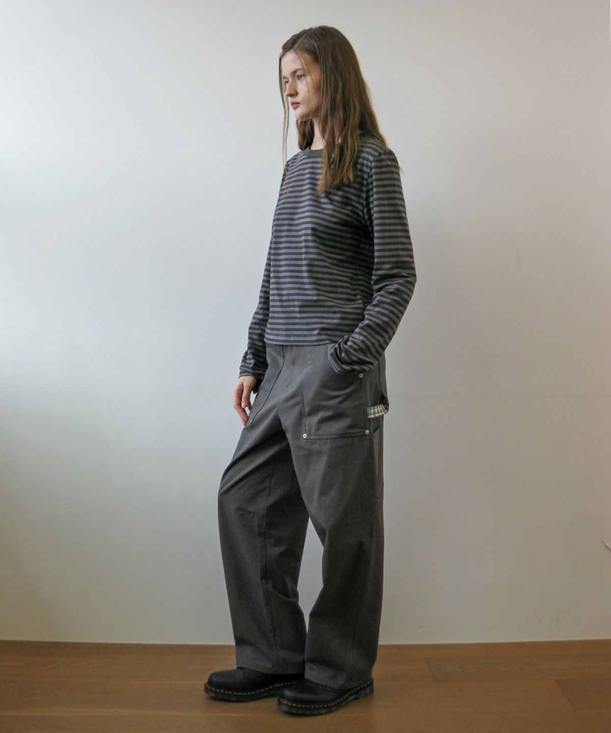 나츠(NAATS) Check pocket carpenter pants, khaki