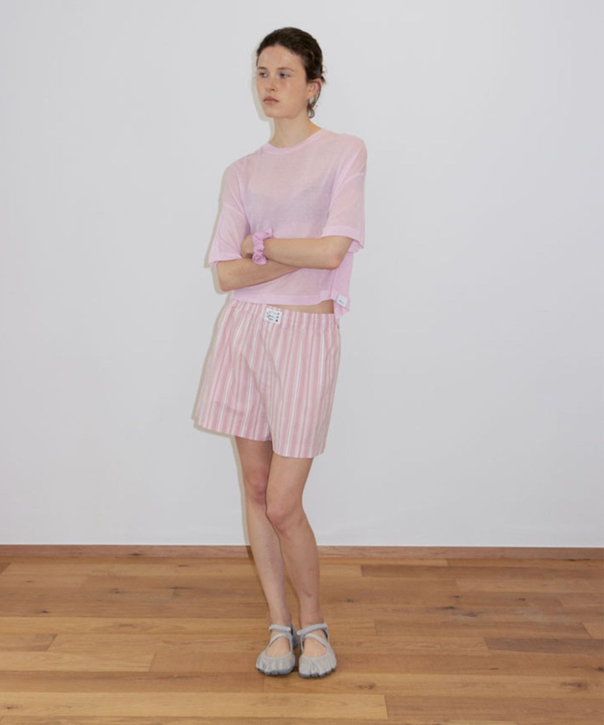 수수무(SUSUMU) LYOCELL WOOL SHORTSLEEVE TEE - pink