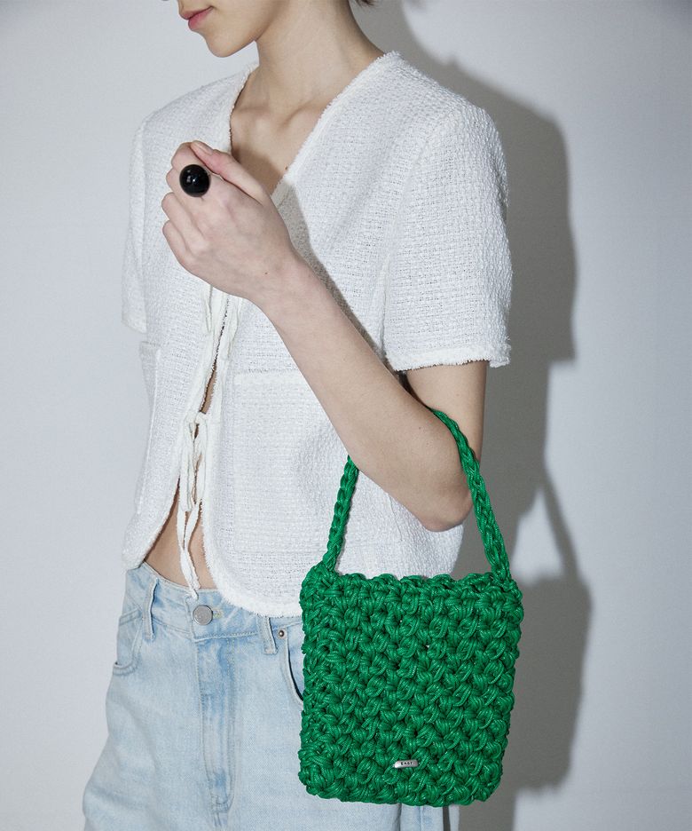 WEAVING SQUARE BAG MINI - GREEN