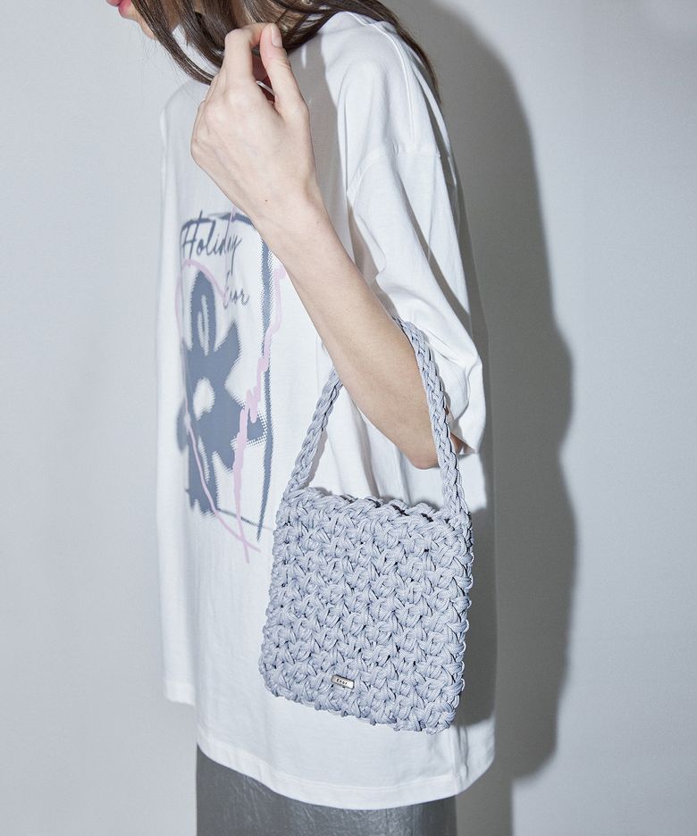 WEAVING SQUARE BAG MINI - GREY