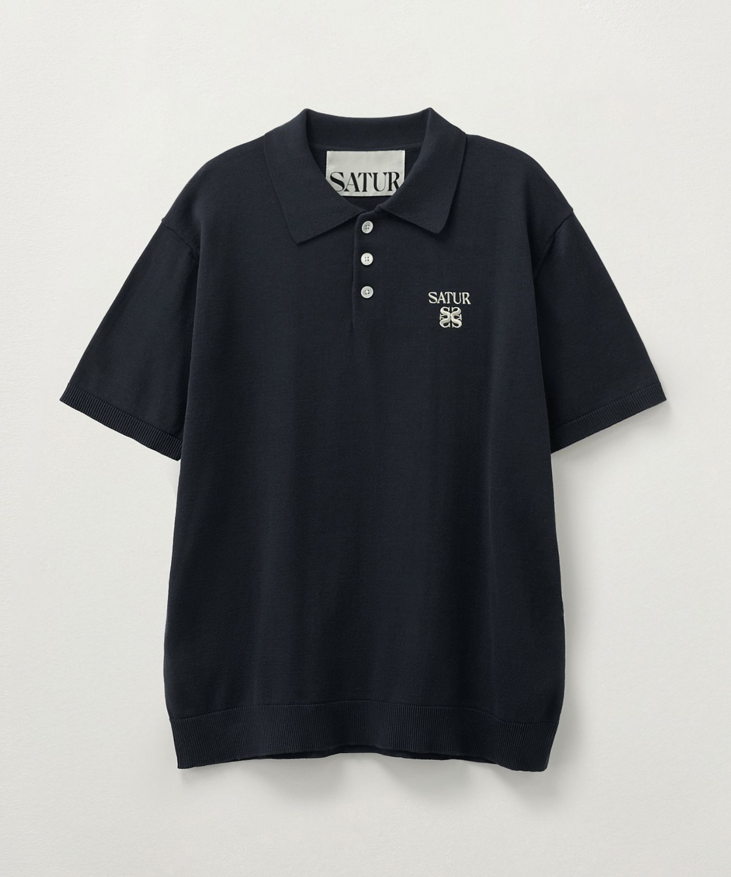 ★SATUR★Fine Half Pique Polo Knit MUSINSA | SATUR Fine Half Pique Polo Knit Navy