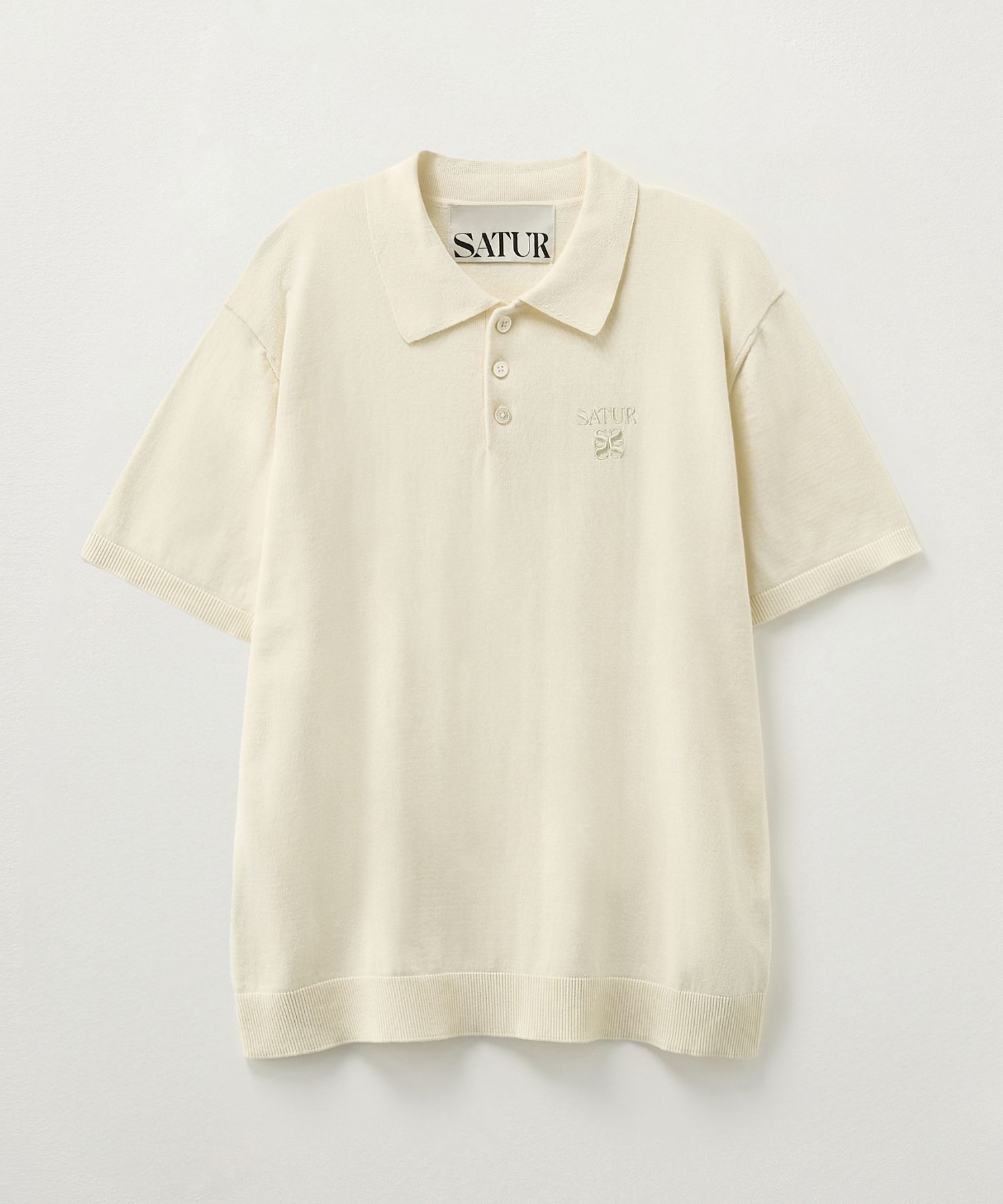 [25SS/人気]SATUR★Fine Half Pique Polo Knit★ポロニット★ MUSINSA | SATUR Fine Half Pique Polo Knit Cream
