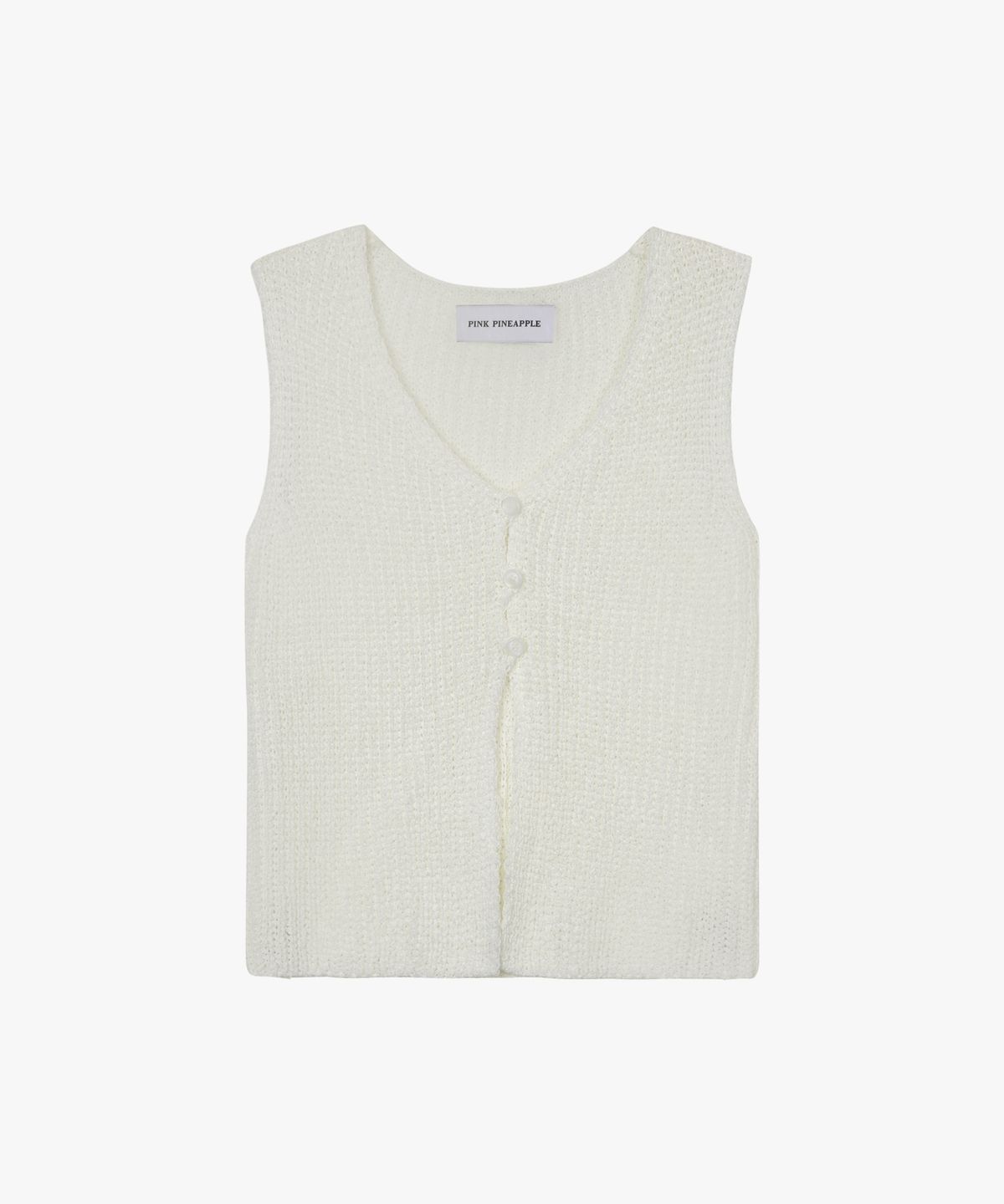 핑크파인애플(PINK PINEAPPLE) SIMPLE KNIT VEST_IVORY