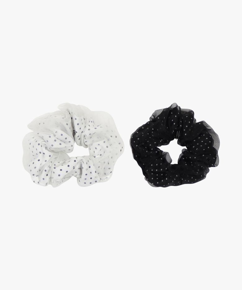 [2EA 1SET] LOVELY DOT SHIRRING SCRUNCHIE_MIX