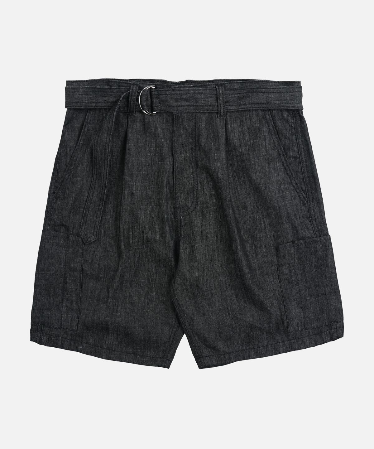 프리즘웍스(FRIZMWORKS) BELTED DENIM SHORTS _ BLACK